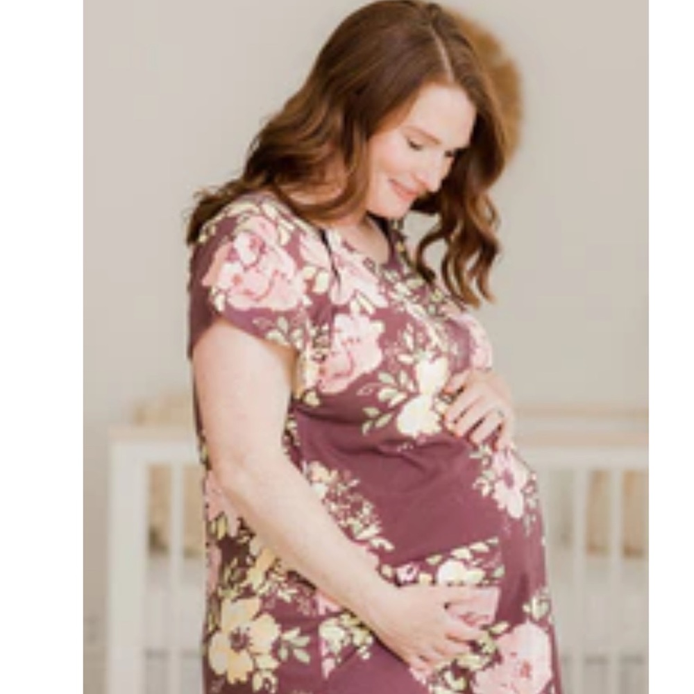 Floral Maternity Dress - Pink Floral